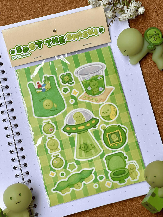 spot the smiski - sticker sheet